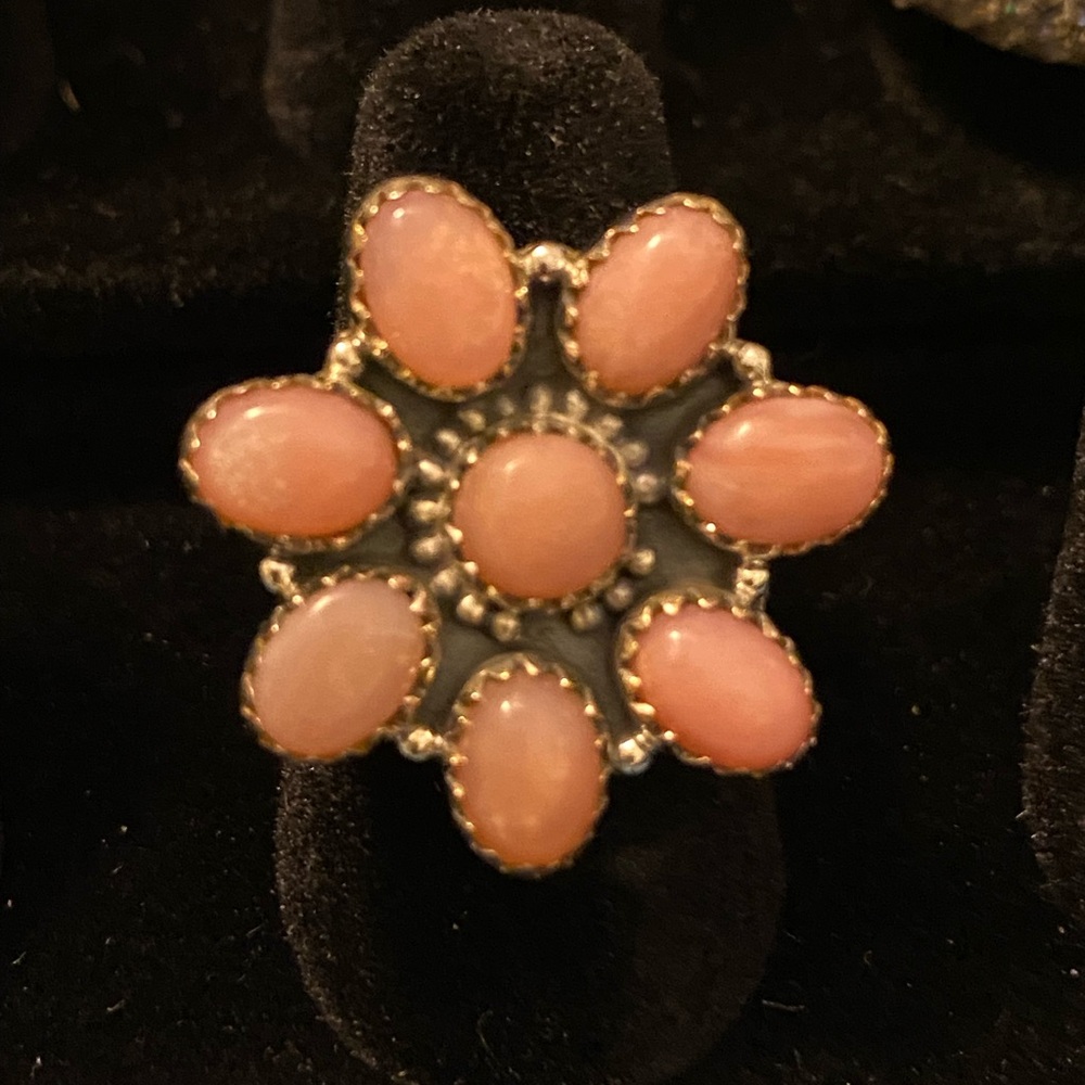 Pink Opal Flower Ring - image 5